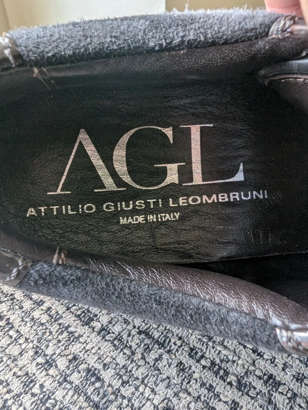 AGL Attilio Giusti Leombruni Black Gunmetal Camo Studded Glitter Sneakers